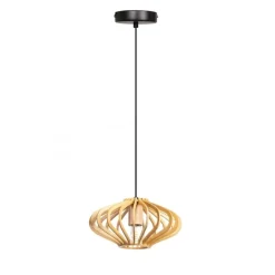 Tess 1-lichts Hanglamp hout plat