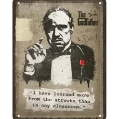 The Godfather - Learn from the streets - metalen bord