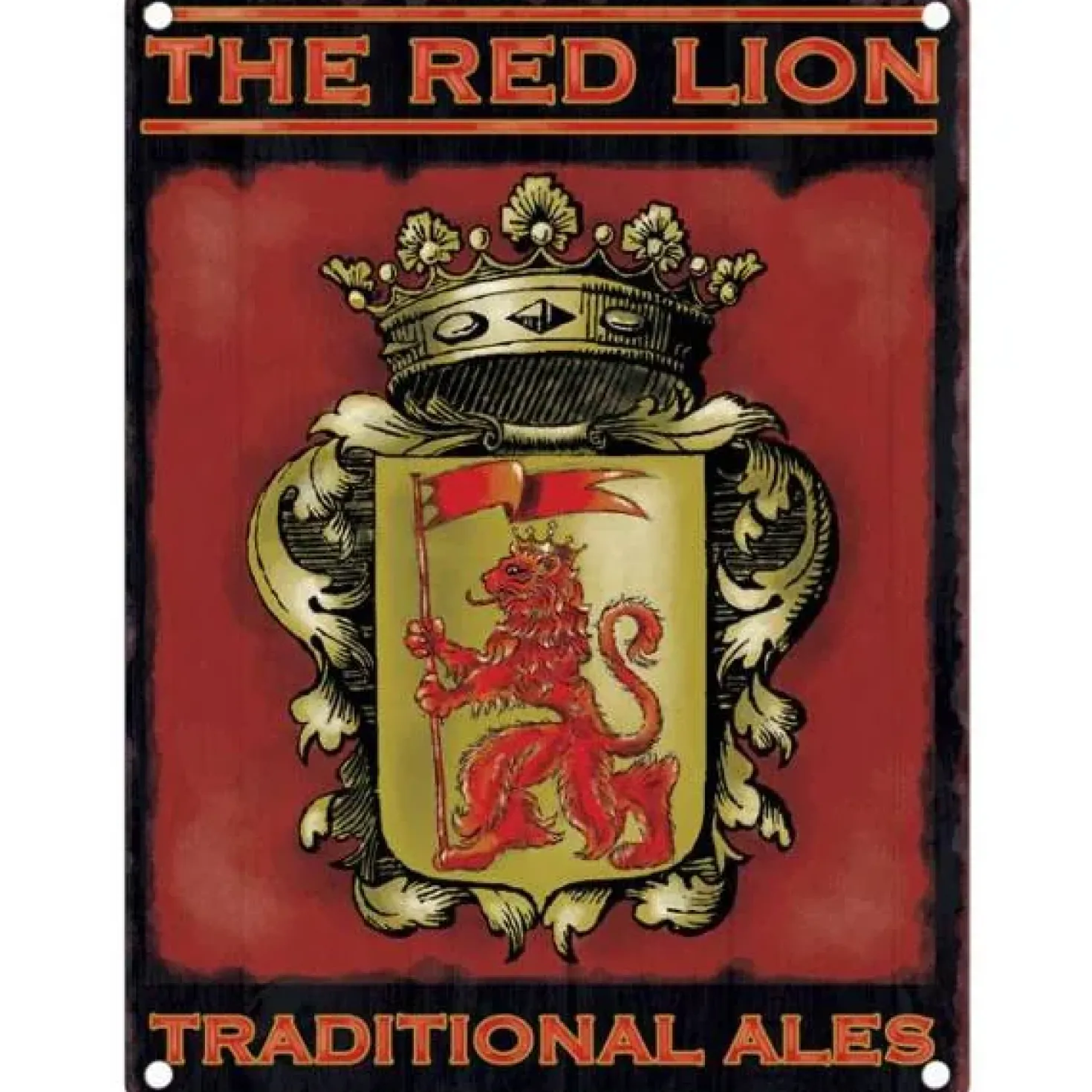 The Red Lion - metalen bord
