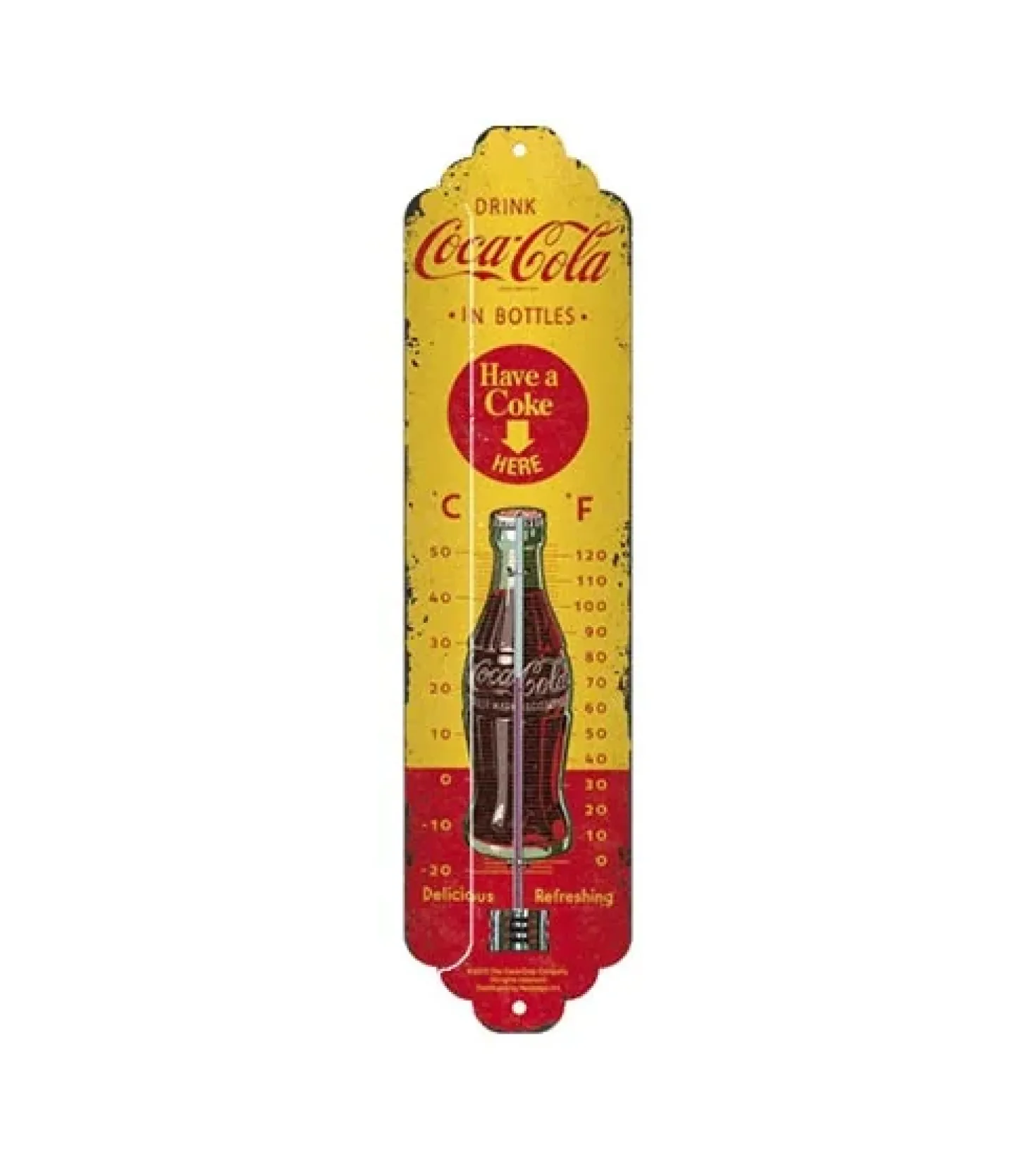 Thermometer binnen Coca Cola fles