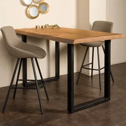 Tiago bartafel met U poot acacia hout naturel 140x90x95