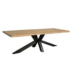 Tiago Eettafel met spinpoot rechthoek acacia hout naturel 220×100