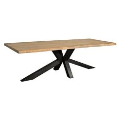Tiago Eettafel met spinpoot rechthoek acacia hout naturel 240×100
