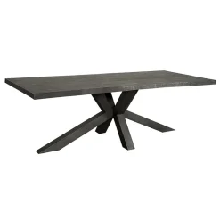 Tiago Eettafel met spinpoot rechthoek acacia hout zwart 180×90