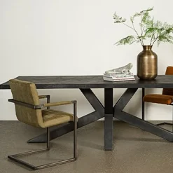 Tiago Eettafel met spinpoot rechthoek acacia hout naturel 180×90