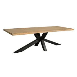 Tiago Eettafel met spinpoot rechthoek acacia hout naturel 180×90