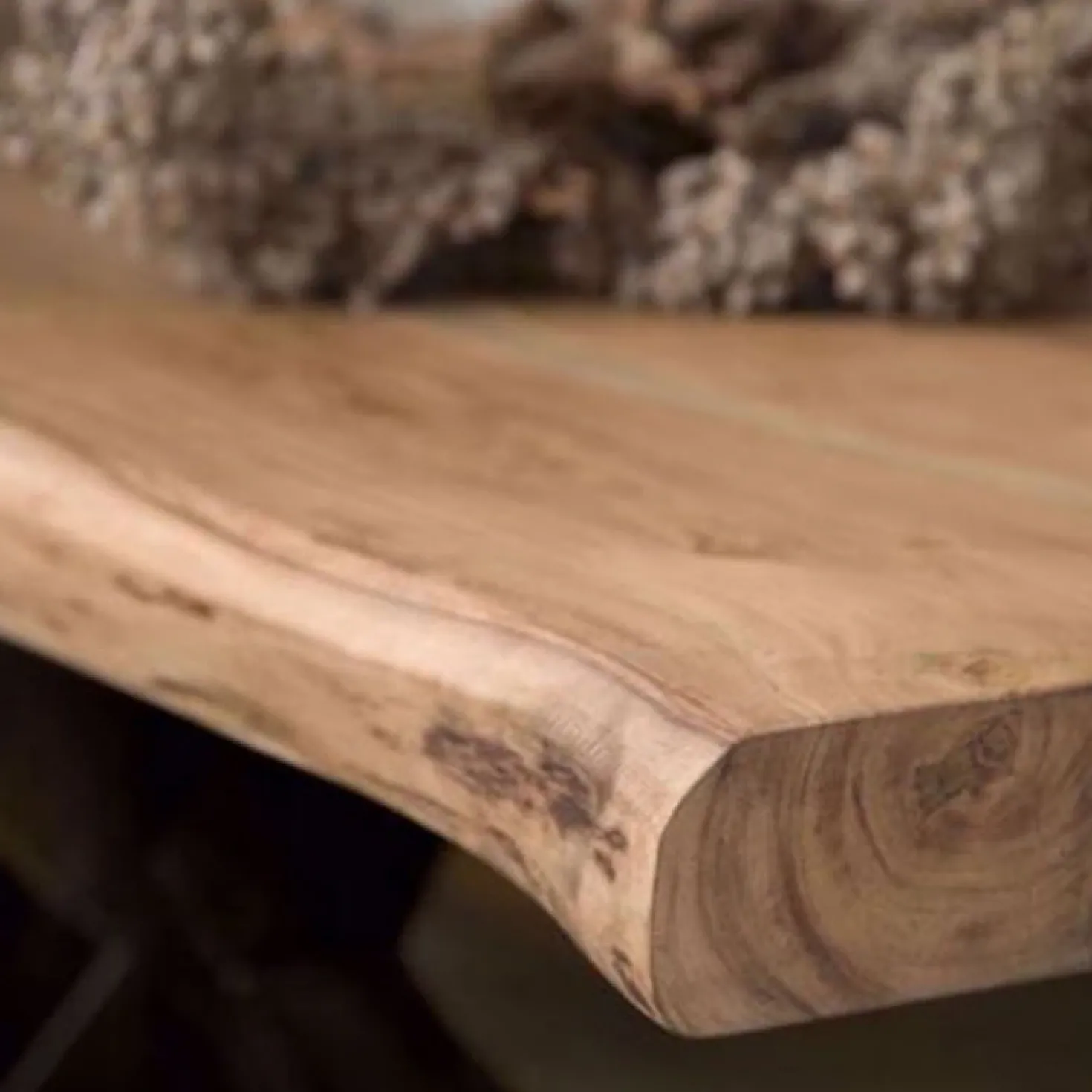 Tiago Eettafel met spinpoot vierkant acacia hout naturel 130×130