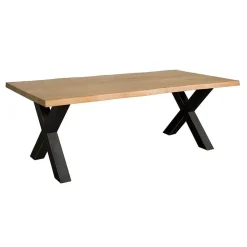 Tiago Eettafel met X poot rechthoek acacia hout naturel 220×100