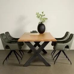 Tiago Eettafel met X poot rechthoek acacia hout naturel 260×100