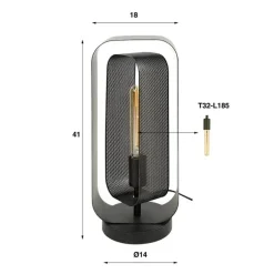 Tindy tafellamp industrieel artic zwart
