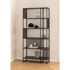Tissaro Boekenkast Hoog Zwart 85cm