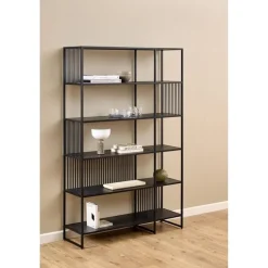 Tissaro Boekenkast Hoog Zwart 120cm