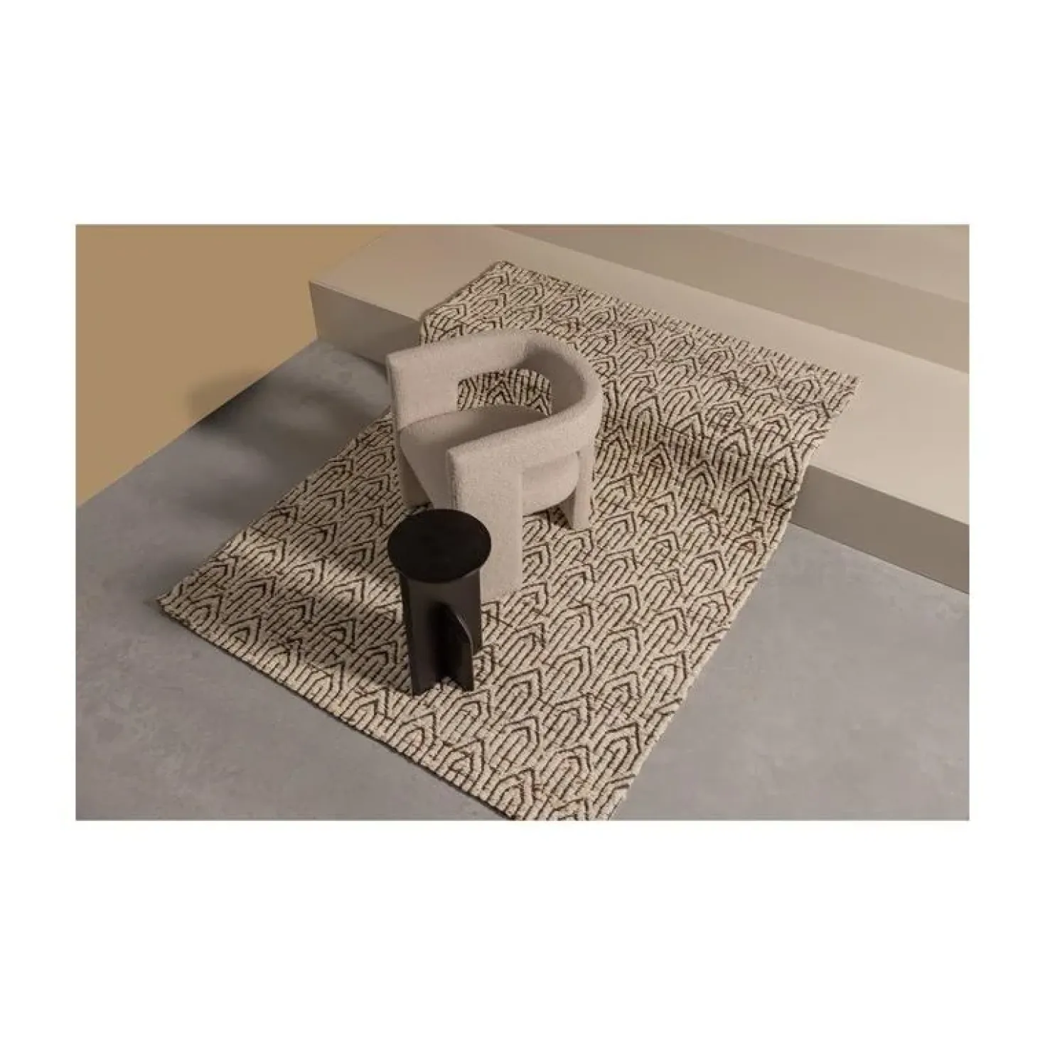 Tiwa Fauteuil Boucle Beige