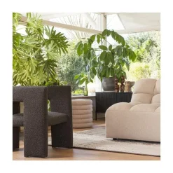 Tiwa Fauteuil Boucle Donkergrijs