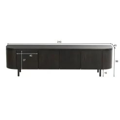 Tobago Tv meubel Espresso eiken 210cm