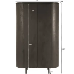 Tobago Wandkast hoog Espresso eiken 180cm