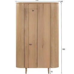 Tobago Wandkast hoog naturel eiken 180cm