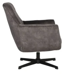 Toby Draai fauteuil Antraciet velours