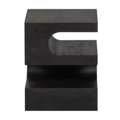 Toma Bijzettafel Mangohout Zwart 40cm