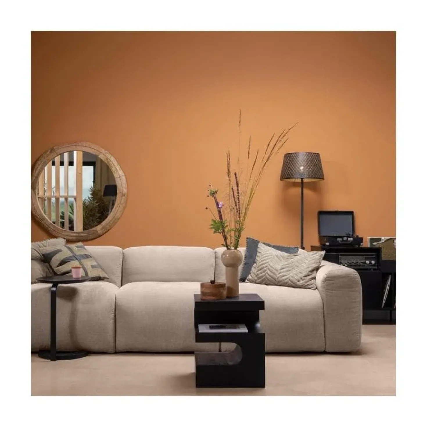 Toma Bijzettafel Mangohout Zwart 40cm