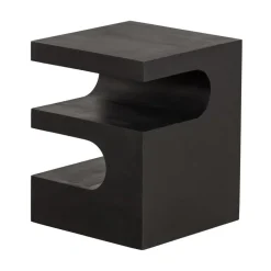 Toma Bijzettafel Mangohout Zwart 40cm