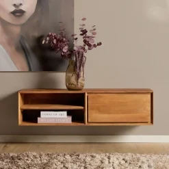 Tony Zwevend Tv meubel Naturel Mangohout 120 cm