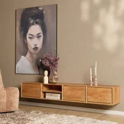 Tony Zwevend Tv meubel Naturel Mangohout 200 cm