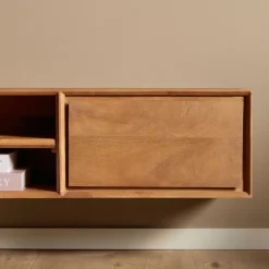 Tony Zwevend Tv meubel Naturel Mangohout 160 cm