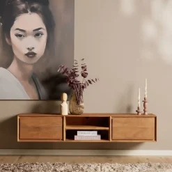 Tony Zwevend Tv meubel Naturel Mangohout 160 cm
