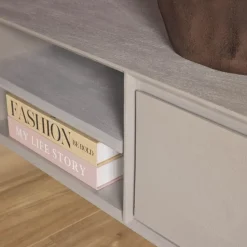 Tony Zwevend Tv meubel Taupe Mangohout 120 cm