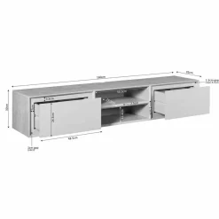 Tony Zwevend Tv meubel Taupe Mangohout 160 cm