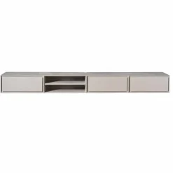Tony Zwevend Tv meubel Taupe Mangohout 280 cm