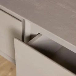 Tony Zwevend Tv meubel Taupe Mangohout 280 cm
