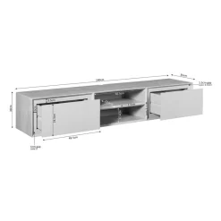 Tony Zwevend Tv meubel Walnoot Mangohout 160 cm