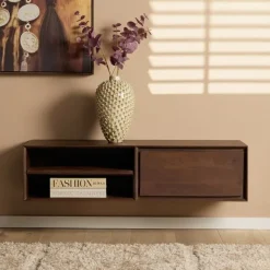 Tony Zwevend Tv meubel Walnoot Mangohout 120 cm