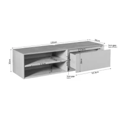 Tony Zwevend Tv meubel Walnoot Mangohout 120 cm