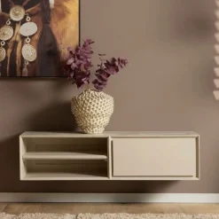 Tony Zwevend Tv meubel Zand Mangohout 120 cm