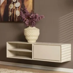 Tony Zwevend Tv meubel Zand Mangohout 120 cm