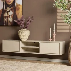 Tony Zwevend Tv meubel Zand Mangohout 160 cm