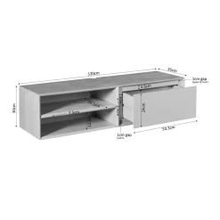 Tony Zwevend Tv meubel Zwart Mangohout 120 cm