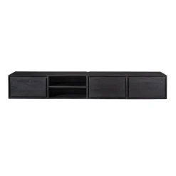 Tony Zwevend Tv meubel Zwart Mangohout 200 cm