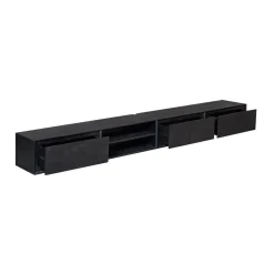 Tony Zwevend Tv meubel Zwart Mangohout 240 cm