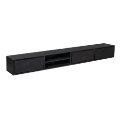 Tony Zwevend Tv meubel Zwart Mangohout 280 cm