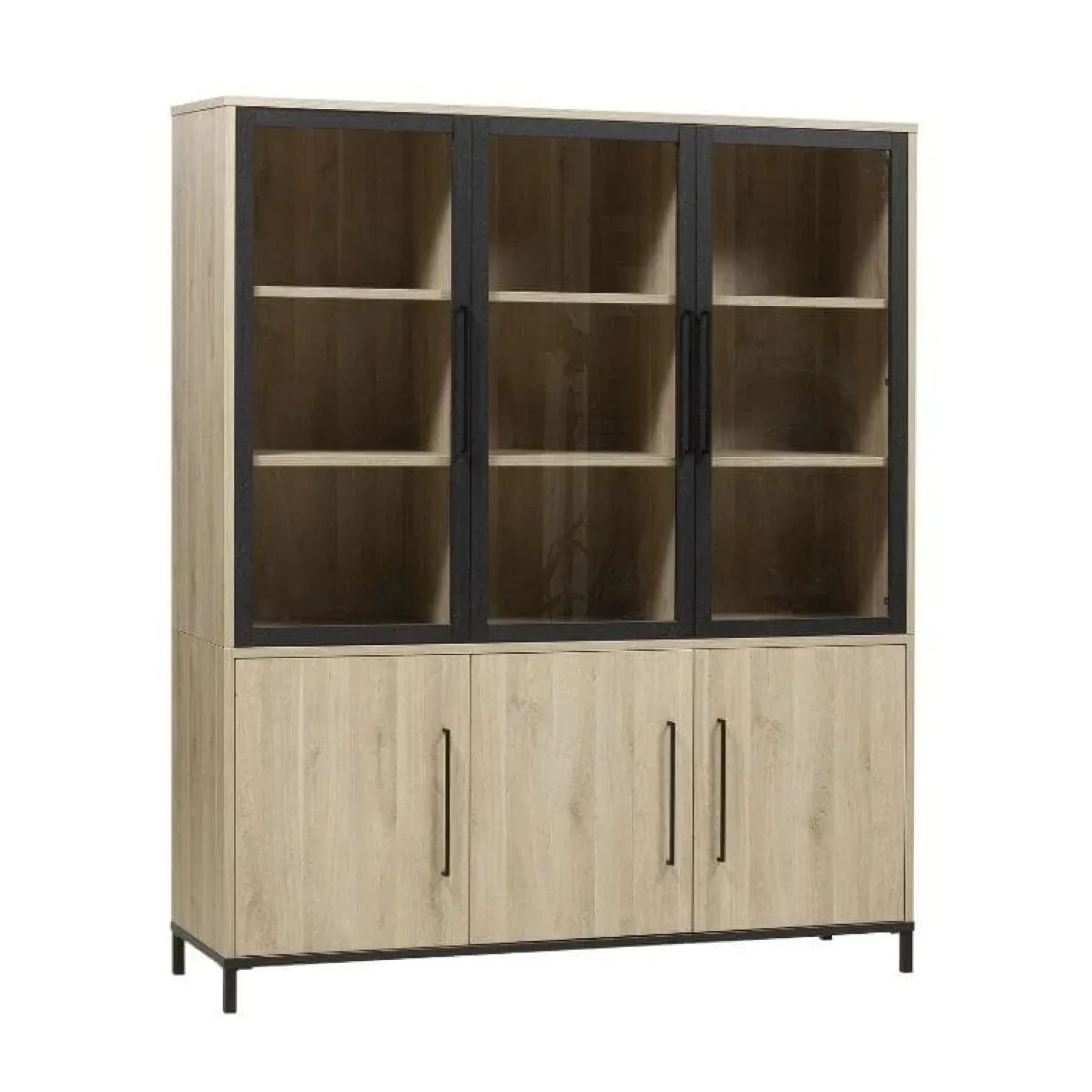 Tresso Vitrinekast 3 deuren Lichthout 166cm