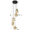 Tristan 5-lichts Hanglamp Amberkleurig glas