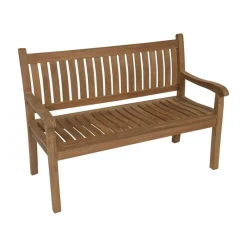 Tuinbank teak gebogen rug 130cm