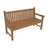 Tuinbank teak rechte rug 150cm
