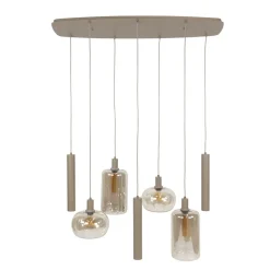 Tulsa 7-lichts Hanglamp Beige