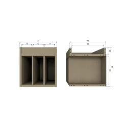 Turner Platenkast Grenen Mud 44cm