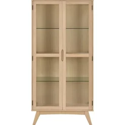 Tuvra Vitrinekast Hoog Naturel Eiken 94cm